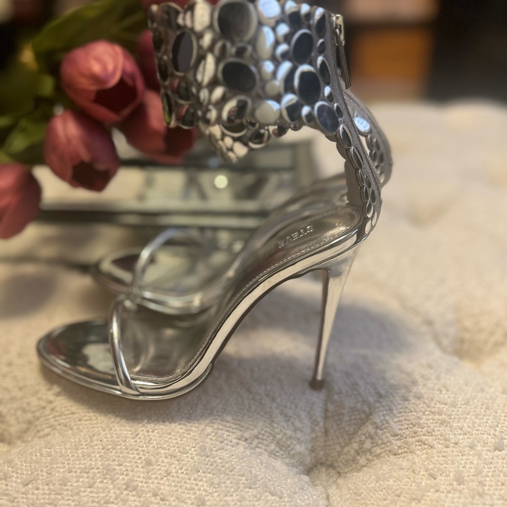 Steve Madden Shiny Silver Stiletto Heels